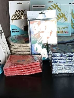 $25 For 44 Piece's Assorted Party Napkins and Decorations - Red & Navy Blue